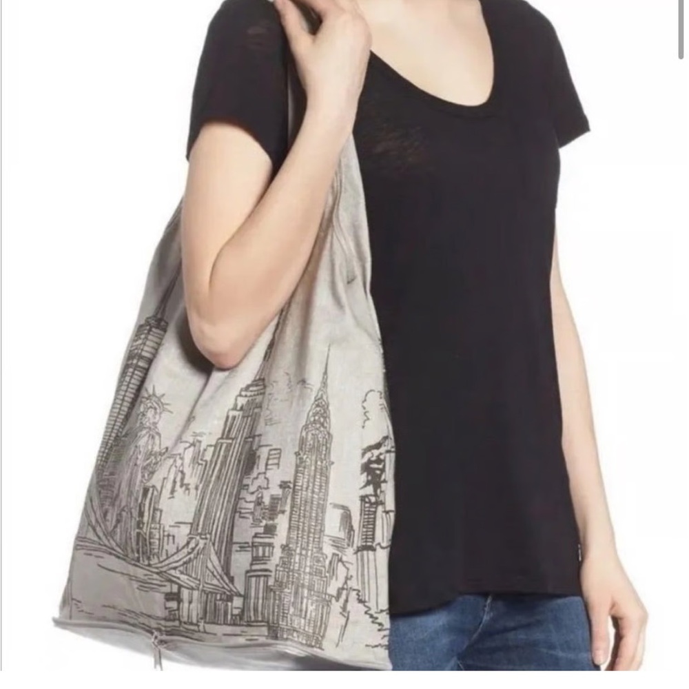 Nordstrom Packable Tote Bag with Cityscape Design